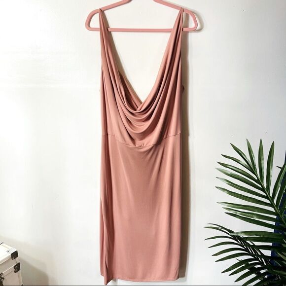 k + Glam Ruched Faux Wrap Dress Size 2XL - Picture 3 of 11